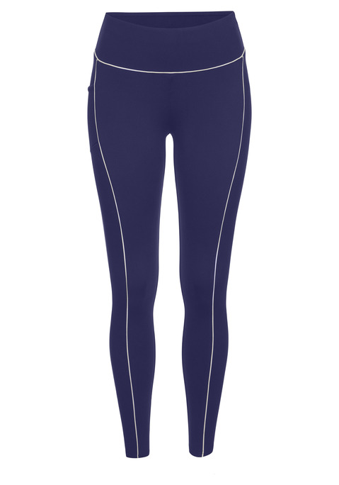 Bild: Funktionsleggings von Copenhagen Studios: Sportliche Performance-Leggings von Copenhagen Studios. Einsätze mit Paspeln entlang der Seitennähte. Elastischer Bund mit Logodruck. Praktische Handytasche am rechten Bein. Atmungsaktives, elastisches Funktionsmaterial.