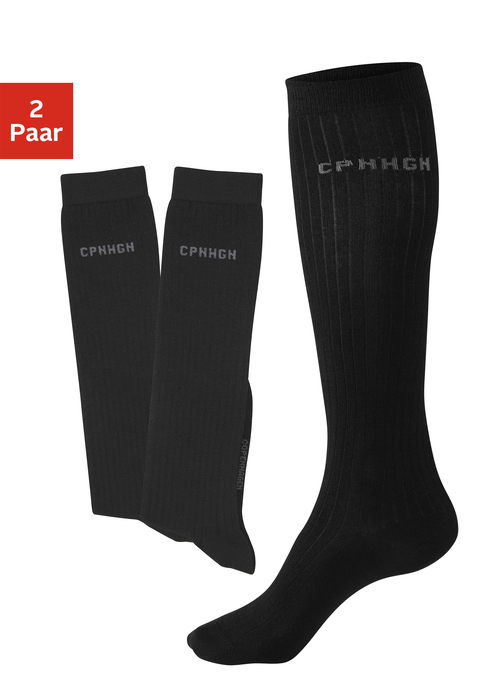 Bild: Kniestrümpfe von Copenhagen Studios: Weiche Wollkniestümpfe in gerippter Struktur im 2er-Pack von Copenhagen Studios. Druckfreies Bündchen kurz unter dem Knie. Angenehm weiche Qualität mit hohem Wollanteil.