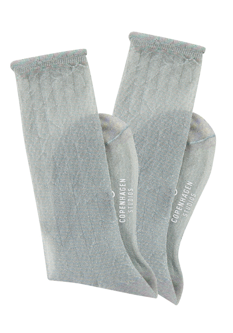 Bild: Langsocken von Copenhagen Studios: Modisch lange Socken von Copenhagen Studios im 2er-Pack. Markenlogodruck unter der Sohle. Transparente Glanzoptik. Ideal zum Schoppen. Weiches Material.