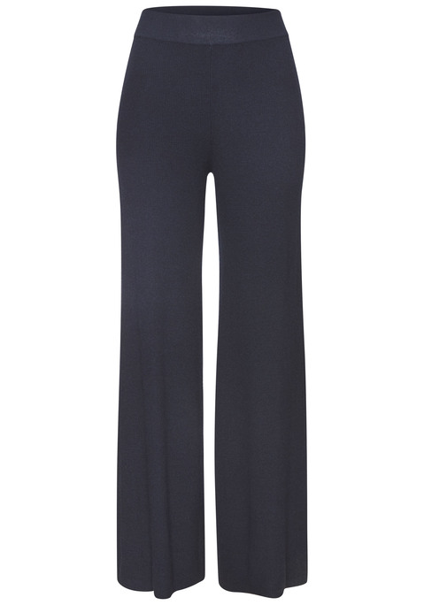Bild: Strickhose von Copenhagen Studios: Unifarbene Strickhose von Copenhagen Studios im modischen Rippmuster. Elastischer Bund für hohen Tragekomfort. Weite, gerade Beine. Ideal für zu Hause. Trageangenehmes hochwertiges Material.