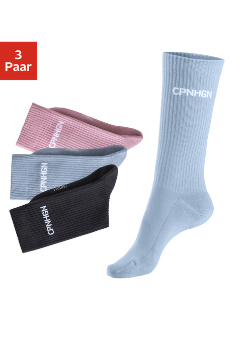 Bild: Tennissocken von Copenhagen Studios: Klassische Tennissocken im 3er-Pack von Copenhagen Studios mit Markenstatement. Weicher Frottee in der Sohle. Flache Spitzennaht und verstärkte Ferse für zusätzlichen Komfort. Hochwertige Markenqualität.