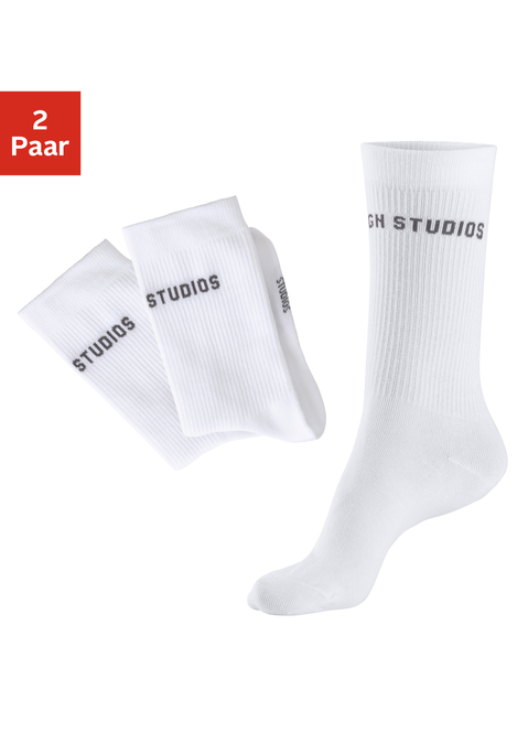 Bild: Tennissocken von Copenhagen Studios: Klassische Tennissocken im 2er-Pack von Copenhagen Studios. Mit eingestricktem Logoschriftzug. An Ferse und Fußspitze verstärkt. Ohne Fußfrottee. Baumwollmischung in hochwertiger Markenqualität.