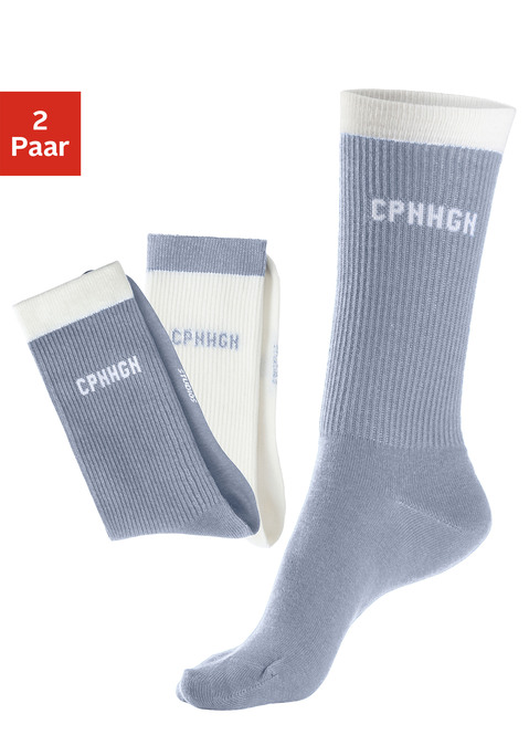 Bild: Tennissocken von Copenhagen Studios: Klassisch gerippte Tennissocken im 3er-Pack von Copenhagen Studios. Mit stylischem Kontrastbündchen. Flache Spitzennaht, an Ferse und Fußspitze verstärkt. Baumwollmischung in hochwertiger Markenqualität.