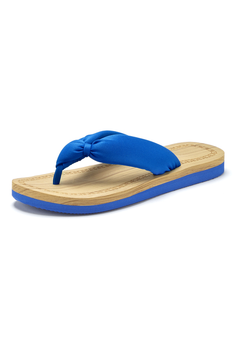 Bild: Badezehentrenner von Elbsand: Zehentrenner VEGAN von ELBSAND. Wasserabweisende Sohle. Hervorragend geeignet für Strand und Pool. Obermaterial und Futter aus Textil. Decksohle und Laufsohle aus Synthetik.