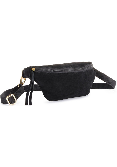 Bild: Bauchtasche von Elbsand: Bauchtasche von Elbsand. Aus weichem Veloursleder. Maße B/H/T: ca. 26x12x7cm.