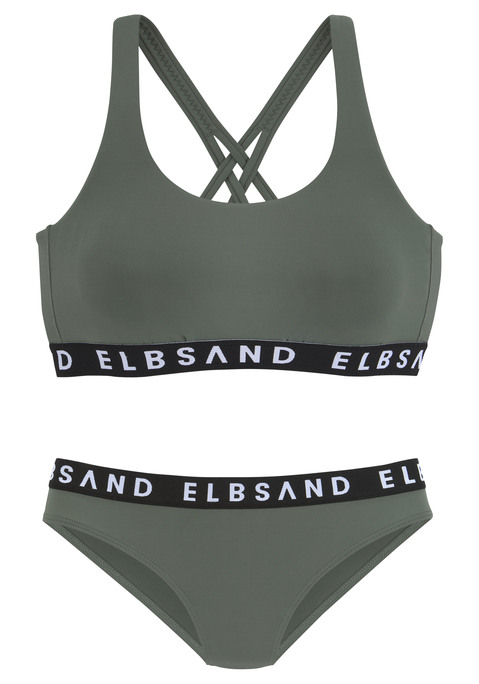 ELBSAND Bustier-Bikini Damen oliv Gr.38 Cup A/B