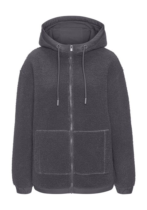 Bild: Fleecejacke von Elbsand: Kuschelige Teddyfleecejacke von Elbsand. Mit Kapuze und geteilter Kängurutasche. Große Labelstickerei hinten. Angesetzte Bündchen an Ärmeln und Saum. Markante Teilungsnaht am Rücken. Durchgehender Reißverschluss. Kuschelige Qualität.