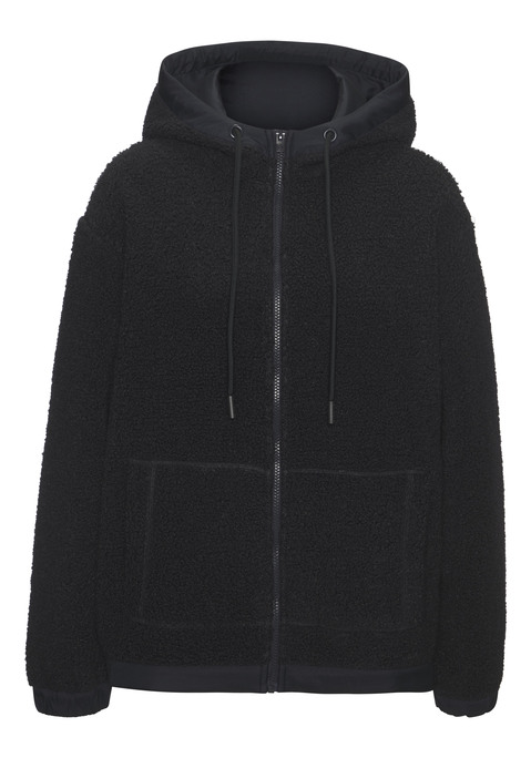 Bild: Fleecejacke von Elbsand: Kapuzenjacke aus weichem Teddyfleece von Elbsand. Große Kapuze mit Kordelzug. Durchgehender Zipper, geteilte Kängurutasche. Schriftzug-Stickerei auf Kapuze und Rücken. Teilungsnaht am Rücken. Angesetzte Bündchen an Ärmeln und Saum. Wärmende Qualität.