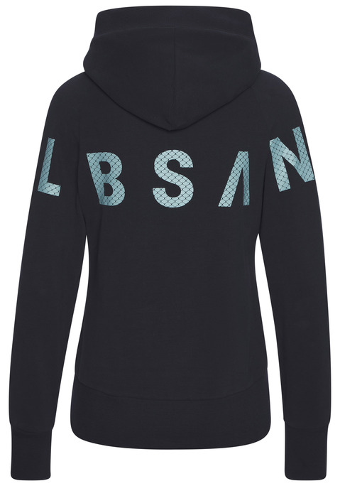 Bild: Kapuzensweatjacke von Elbsand: Sweatjacke von Elbsand. Hingucker: der große Logodruck auf der Rückseite. Mit praktischen Taschen. Große Kapuze mit Tunnelzug.  Breite Bündchen an den Abschlüssen für einen guten Sitz. Für Freizeit und Sport. Kuschelige Sweatware aus stretchiger Baumwollmischung.
