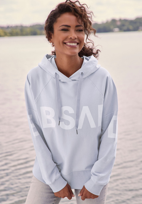 Bild: Kapuzensweatshirt von Elbsand: Lässiges Hoodie von Elbsand in lockerer Passform. Mit Kapuze und Kordelzug. Elastische Rippbündchen an Ärmeln und Saum. Dezentes Logodetail. Schön zu Casual Looks. Trageangenehme Qualität.