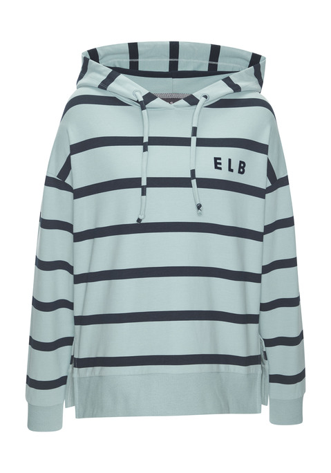 Bild: Kapuzensweatshirt von Elbsand: Lässiges Sweatshirt von Elbsand. Von vorn nach hinten laufendes Markenlogo. Lockere, hüftlange Passform mit seitlichen Schlitzen und modischen Rippbündchen. Kapuze mit Tunnelzug. Für Freizeit und Sport. Weicher Baumwollmix.
