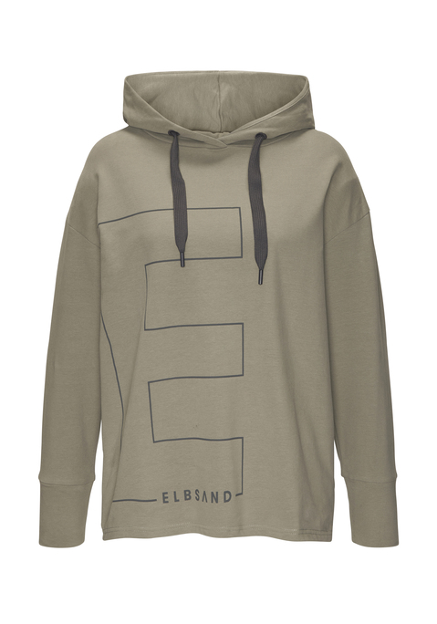 Bild: Kapuzensweatshirt von Elbsand: <h3>Entdecke den lässigen Style: Kapuzensweatshirt von <strong>Elbsand</strong></h3>
<p>
Das Kapuzensweatshirt von <strong>Elbsand</strong> besticht durch seinen markanten Logodruck auf der Vorderseite, der ihm eine individuelle Note verleiht. Die Kapuze mit Tunnelzug und die überschnittenen Schultern sorgen für einen entspannten Look, der sowohl bequem als auch modern ist. Mit einem geraden Saumabschluss wird das Design abgerundet, wodurch das Sweatshirt ideal für jede Gelegenheit ist.
</p>

<h4>Vielseitige Details und Tragekomfort</h4>
<p>
Hergestellt aus einer weichen Sweatware, bietet dieser Hoodie ein angenehmes Tragegefühl, das den ganzen Tag über anhält. Die figurumspielende Passform sorgt dafür, dass er sowohl lässig als auch schick aussieht. Offene Rollsäume verleihen dem Kapuzensweater einen trendigen Akzent und machen ihn zum perfekten Begleiter für entspannte Tage zu Hause oder unterwegs. Pflegeleichte Eigenschaften ermöglichen eine einfache Maschinenwäsche.
</p>

<h4>Stylische Kombinationsmöglichkeiten</h4>
<p>
Dieses Kapuzensweatshirt passt hervorragend zu Lieblingsjeans oder sportlichen Leggings und eignet sich ideal für Freizeitaktivitäten, entspannte Ausflüge oder sogar für das Workout im Fitnessstudio. Zu Sneakers oder lässigen Boots lässt sich der Look einfach komplettieren. Auch mit einer coolen Cap oder einem stylischen Rucksack kann das Outfit aufgepeppt werden, sodass es für verschiedene Anlässe genutzt werden kann.
</p>

<p>Bequemer Style trifft auf trendbewusste Akzente – das Kapuzensweatshirt von <strong>Elbsand</strong> ist ein absolutes Must-have!</p>