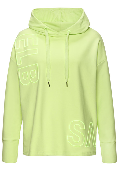 Bild: Kapuzensweatshirt von Elbsand: Modisches Kapuzensweatshirt von Elbsand. Kapuze mit Kordelzug und großer Logostickerei. Lange Ärmel mit breiten Bündchen. Figurumspielende Passform. Aus angenehm softer Sweatware.