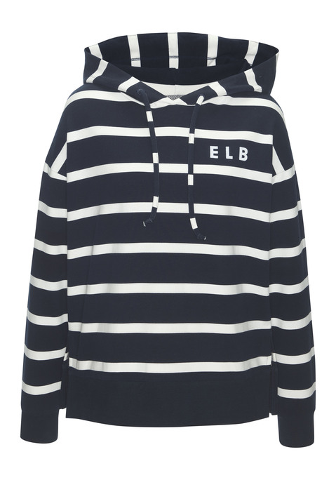 Bild: Kapuzensweatshirt von Elbsand: Lässiges Sweatshirt von Elbsand. Von vorn nach hinten laufendes Markenlogo. Lockere, hüftlange Passform mit seitlichen Schlitzen und modischen Rippbündchen. Kapuze mit Tunnelzug. Für Freizeit und Sport. Weicher Baumwollmix.