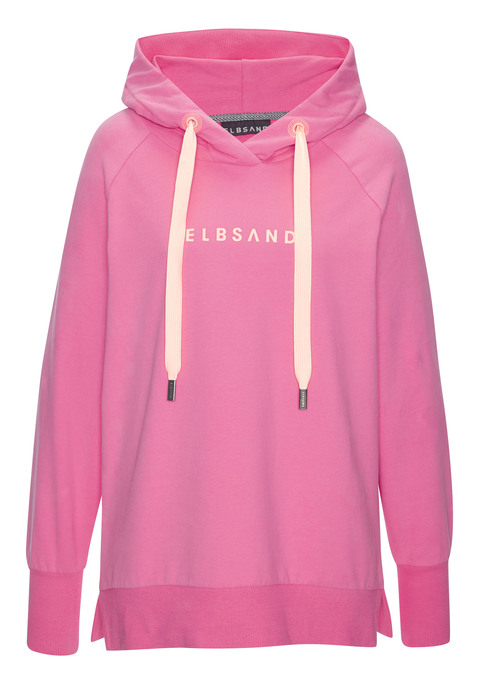 Bild: Kapuzensweatshirt von Elbsand: Kapuzensweatshirt "Svana" von ELBSAND mit Logoprints vorn und hinten. Gerader Saum mit Seitenschlitzen. Länge ca. 72 cm. Aus 95% Baumwolle, 5% Elasthan.