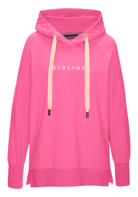 Bild: Kapuzensweatshirt von Elbsand: Kapuzensweatshirt "Svana" von ELBSAND mit Logoprints vorn und hinten. Gerader Saum mit Seitenschlitzen. Länge ca. 72 cm. Aus 95% Baumwolle, 5% Elasthan.