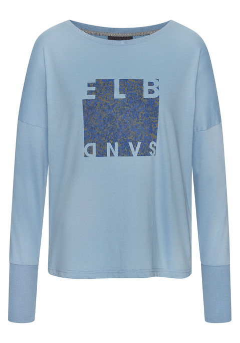 Bild: Langarmshirt von Elbsand: Langarmshirt von Elbsand. Print-Design mit Logo vorn. Rundhalsausschnitt mit Rippstrickbündchen. Breite Rippstrickbündchen an den Ärmelabschlüssen. Loose Fit. Supersofte Baumwollmischware.