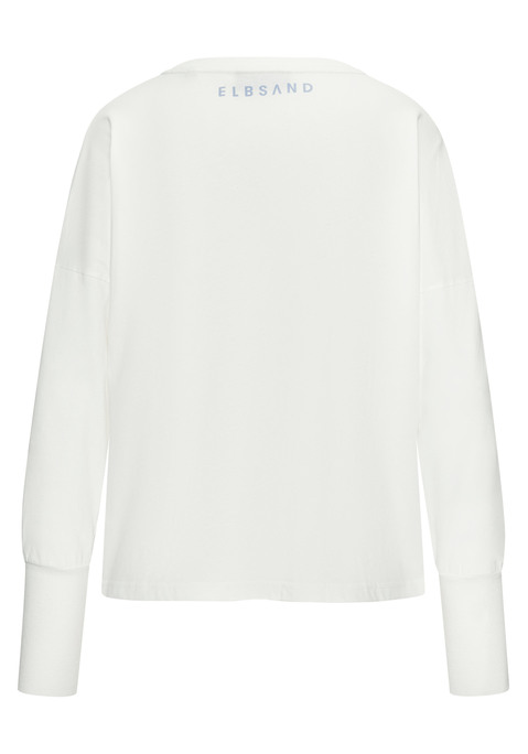 Bild: Langarmshirt von Elbsand: Langarmshirt von Elbsand. Print-Design mit Logo vorn. Rundhalsausschnitt mit Rippstrickbündchen. Breite Rippstrickbündchen an den Ärmelabschlüssen. Loose Fit. Supersofte Baumwollmischware.