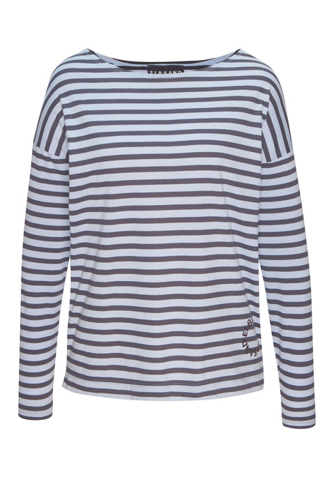 Bild: Langarmshirt von Elbsand: Longsleeve von Elbsand im entspannten Schnitt. Zeitloses Streifenmuster. Weiter Rundhalsausschnitt. Lässige Passform für bequeme Alltags-Looks. Angenehme Qualität.