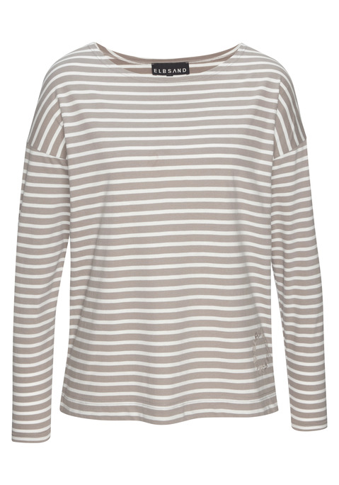 Bild: Langarmshirt von Elbsand: Longsleeve von Elbsand im entspannten Schnitt. Zeitloses Streifenmuster. Weiter Rundhalsausschnitt. Lässige Passform für bequeme Alltags-Looks. Angenehme Qualität.