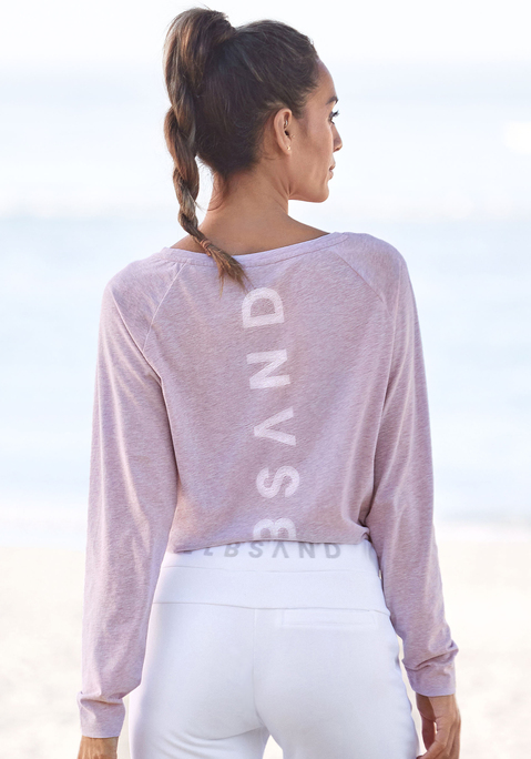 Bild: Longsleeve von Elbsand: Lässiges Longsleeve von Elbsand. In Melange-Optik. Rückseitiger Logodruck. Langarm. Rücken länger geschnitten. Figurumspielende Passform. Für Strandlooks und Freizeit. Aus weichem Material.