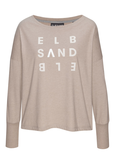 Bild: Longsleeve von Elbsand: Lässiges Longsleeve von Elbsand. Besonderes Feature: der Logodruck vorne. Mit überschnittenen Schultern und langen Ärmeln mit breiten Bündchen. Komfortabler Tragekomfort dank weicher Baumwollmischung.