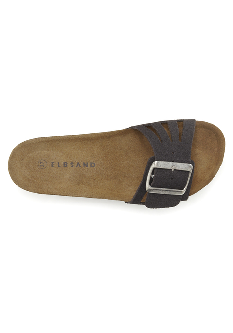 Bild: Pantolette von Elbsand: Pantolette aus Leder mit Korkfußbett von ELBSAND. Made in Spain. Obermaterial und Decksohle aus Rindsleder. Laufsohle aus Synthetik.