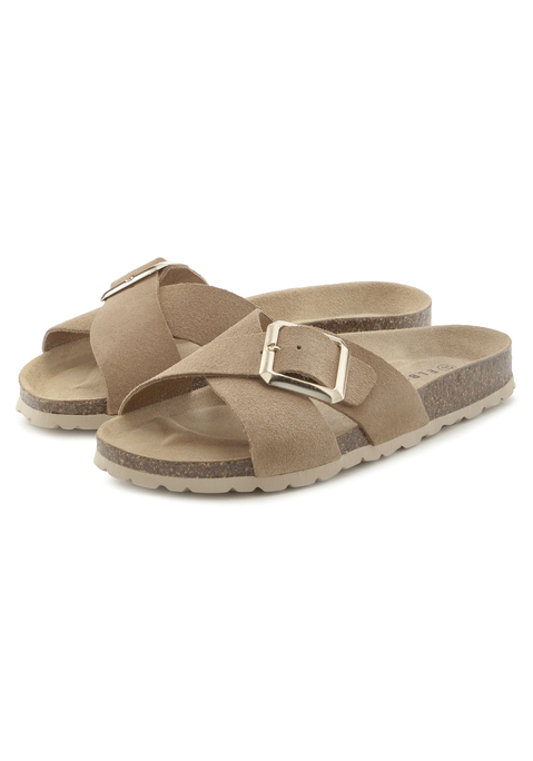 Bild: Pantolette von Elbsand: Pantolette aus Leder von ELBSAND. Obermaterial und Decksohle aus Rindsleder. Laufsohle aus Synthetik.