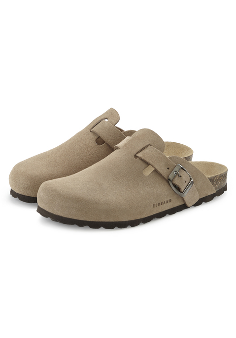 Bild: Pantolette von Elbsand: Pantolette aus Leder mit Korkfußbett von ELBSAND. Made in Spain. Obermaterial, Futter und Decksohle aus Rindsleder. Laufsohle aus Synthetik.