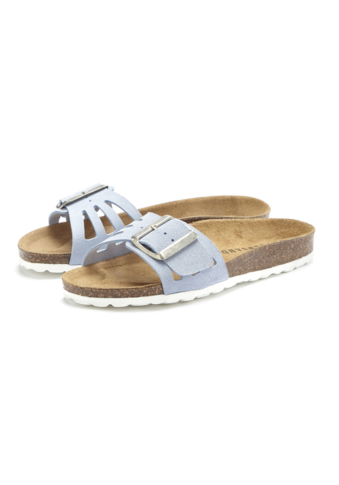Bild: Pantolette von Elbsand: Pantolette aus Leder mit Korkfußbett von ELBSAND. Made in Spain. Obermaterial und Decksohle aus Rindsleder. Laufsohle aus Synthetik.