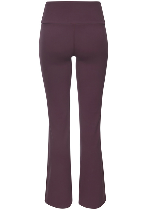 Bild: Schlaghose von Elbsand: Flared Leggings von Elbsand mit ausgestelltem Bein. Elbsand-Markenlogo am linken Beinsaum. Breiter Komfortbund für einen angenehmen Sitz. Ideal für Yoga, Pilates, Gymnastik und mehr. Sehr weiches, elastisches Material.