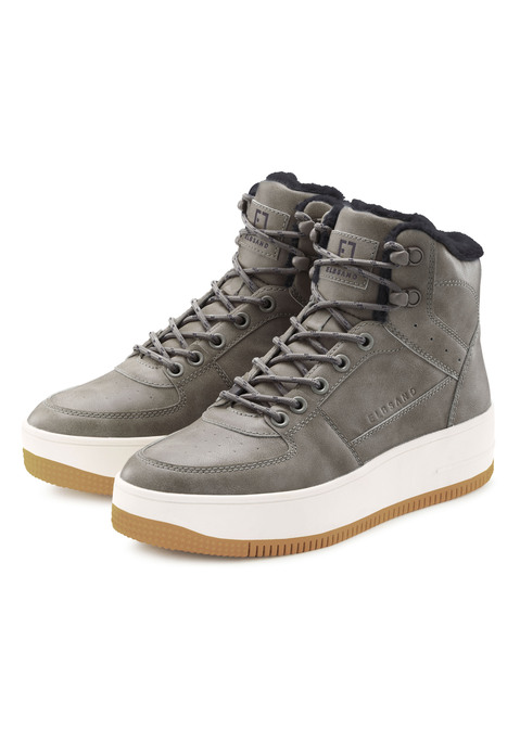 Bild: Sneaker von Elbsand: High Top Sneaker von ELBSAND. Mit herausnehmbarer Innensohle. Für lose Einlagen geeignet. Obermaterial aus Lederimitat. Futter und Decksohle aus Textil. Laufsohle aus Synthetik.
