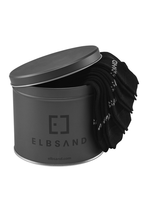 Bild: Socken von Elbsand: Basic-Socken von Elbsand im 6er-Pack. Hochwertig in der Metalldose verpackt. Ideal für den täglichen Bedarf – ob Business oder Freizeit. Socken mit angenehmem Tragekomfort. Formbeständiger und langlebiger Baumwoll-Mix.