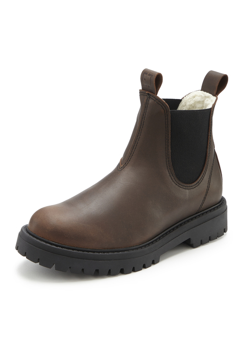 Bild: Stiefelette von Elbsand: Stiefelette aus Leder von ELBSAND. Obermaterial aus Rindsleder. Futter und Decksohle aus Textil. Laufsohle aus Synthetik.