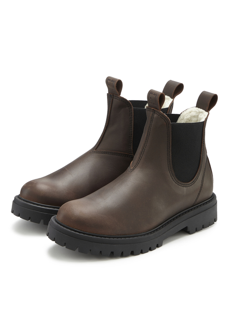 Bild: Stiefelette von Elbsand: Stiefelette aus Leder von ELBSAND. Obermaterial aus Rindsleder. Futter und Decksohle aus Textil. Laufsohle aus Synthetik.