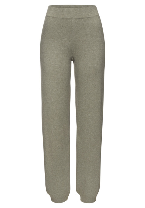 Bild: Strickhose von Elbsand: Weiche Strickhose von Elbsand. Mit eingestricktem Markenschriftzug entlang des linken Hosenbeins. Komfortabler Taillenbund mit Gummizug. Bequeme Passform mit schmaler werdendem Hosenbein und Beinsaumbündchen. Angenehm zu tragende Strickware mit hohem Viskose-Anteil.