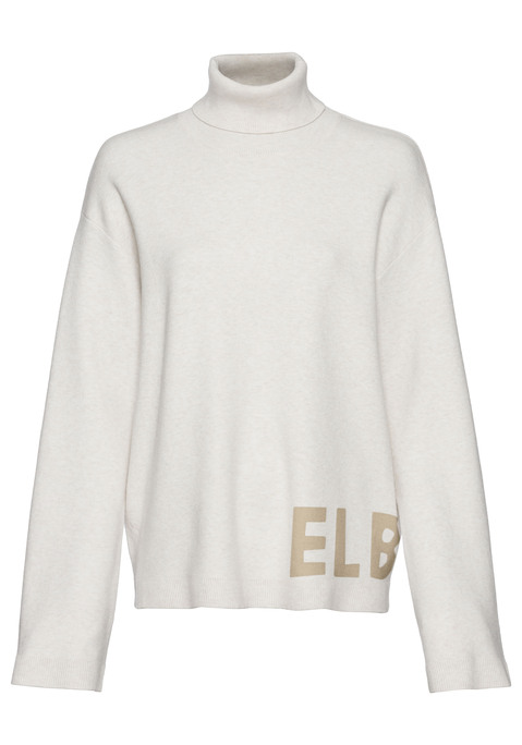 Bild: Sweater von Elbsand: Locker geschnittener Strickpullover von Elbsand. Rollkragen. Mit eingestricktem Logo. Als Home- und Streetwear ideal. Weiche, elastische Qualität mit Viskose aus verbesserter Rohstoffbeschaffung.
