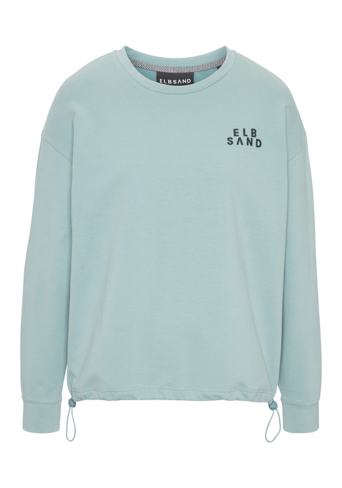 Bild: Sweatshirt von Elbsand: Gemütliches Sweatshirt von Elbsand. Ein Highlight: der verstellbare Gummizug am Saum. Lange Ärmel und ein sportlicher, runder Halsausschnitt. Logodruck auf der Brust. Aus weicher Sweatware.