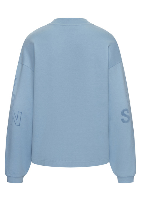 Bild: Sweatshirt von Elbsand: Sweatshirt von Elbsand mit hochgeschlossenem Rundhalsausschnitt. Loose Fit. Seitliche Schlitze. Mit geflocktem Logodruck an beiden Ärmeln. Supersofte Baumwolle mit Elasthan-Anteil.