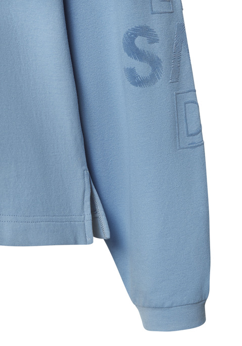 Bild: Sweatshirt von Elbsand: Sweatshirt von Elbsand mit hochgeschlossenem Rundhalsausschnitt. Loose Fit. Seitliche Schlitze. Mit geflocktem Logodruck an beiden Ärmeln. Supersofte Baumwolle mit Elasthan-Anteil.