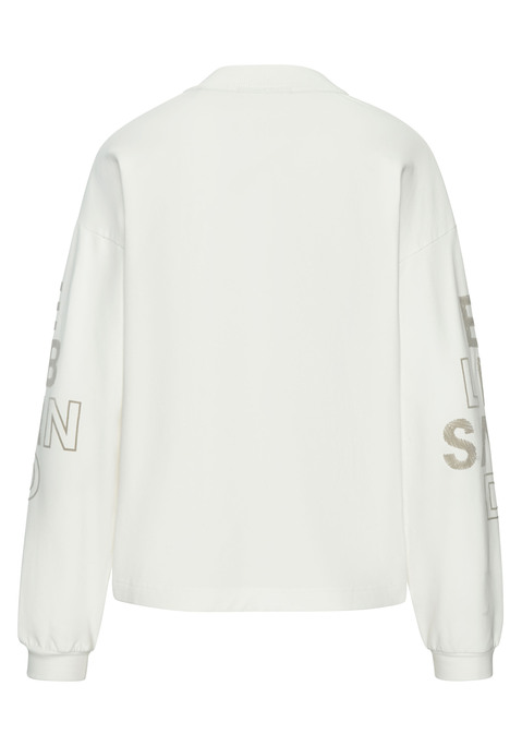 Bild: Sweatshirt von Elbsand: Sweatshirt von Elbsand mit hochgeschlossenem Rundhalsausschnitt. Loose Fit. Seitliche Schlitze. Mit geflocktem Logodruck an beiden Ärmeln. Supersofte Baumwolle mit Elasthan-Anteil.
