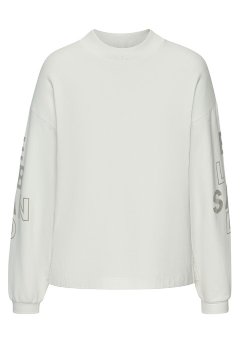 Bild: Sweatshirt von Elbsand: Sweatshirt von Elbsand mit hochgeschlossenem Rundhalsausschnitt. Loose Fit. Seitliche Schlitze. Mit geflocktem Logodruck an beiden Ärmeln. Supersofte Baumwolle mit Elasthan-Anteil.