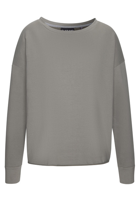Bild: Sweatshirt von Elbsand: Sweatshirt von Elbsand mit großem Logoprint und Teilungsnaht auf dem Rücken. Überschnittene Schultern und lange Ärmel. Rollsaum. Leichte, innen angeraute Sweatqualität.