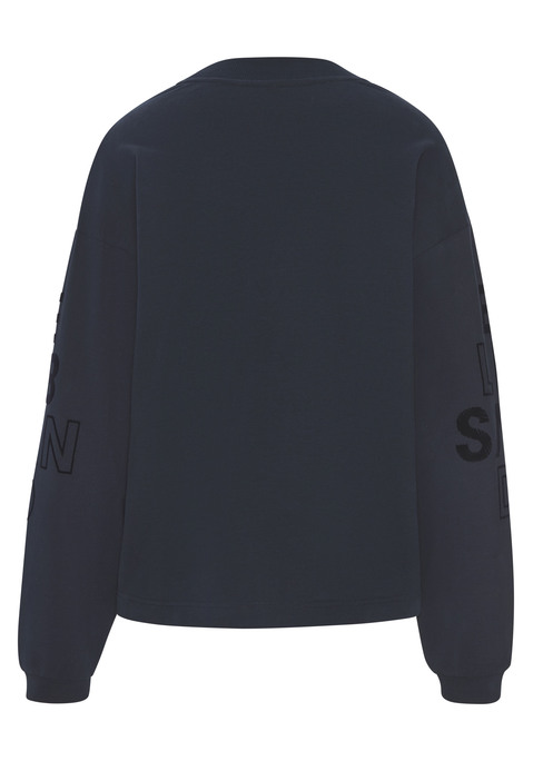 Bild: Sweatshirt von Elbsand: Sweatshirt von Elbsand mit hochgeschlossenem Rundhalsausschnitt. Loose Fit. Seitliche Schlitze. Mit geflocktem Logodruck an beiden Ärmeln. Supersofte Baumwolle mit Elasthan-Anteil.