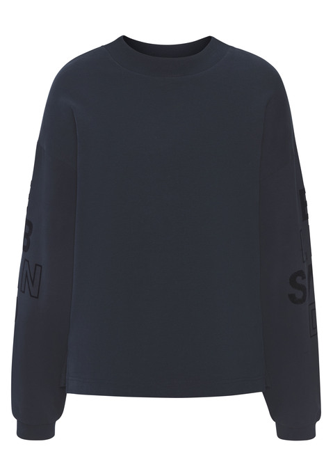Bild: Sweatshirt von Elbsand: Sweatshirt von Elbsand mit hochgeschlossenem Rundhalsausschnitt. Loose Fit. Seitliche Schlitze. Mit geflocktem Logodruck an beiden Ärmeln. Supersofte Baumwolle mit Elasthan-Anteil.