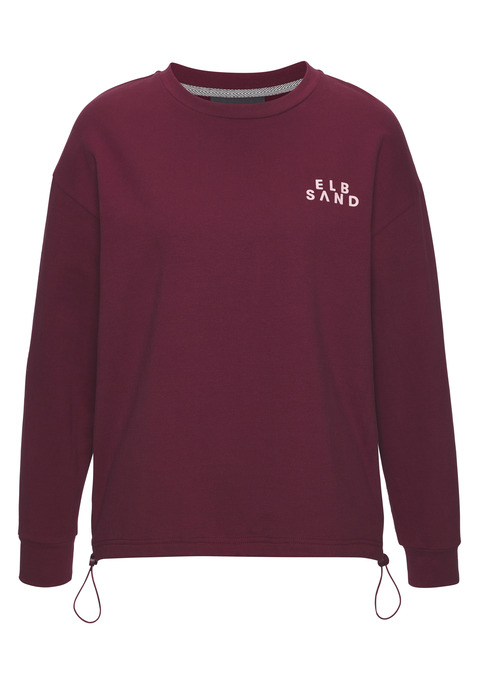 Bild: Sweatshirt von Elbsand: Gemütliches Sweatshirt von Elbsand. Ein Highlight: der verstellbare Gummizug am Saum. Lange Ärmel und ein sportlicher, runder Halsausschnitt. Logodruck auf der Brust. Aus weicher Sweatware.