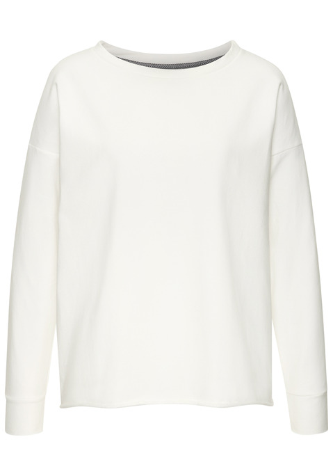 Bild: Sweatshirt von Elbsand: Sweatshirt von Elbsand mit großem Logoprint und Teilungsnaht auf dem Rücken. Überschnittene Schultern und lange Ärmel. Rollsaum. Leichte, innen angeraute Sweatqualität.