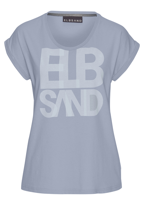 Bild: T-Shirt von Elbsand: Lässiges Shirt von Elbsand. Großer Markendruck vorn. Runder Ausschnitt mit Bündchen. Nahtlos angesetzte, kurze Krempelärmel. Gerader Saumabschluss. Taillierte Passform. Jerseyware mit weichem Griff.