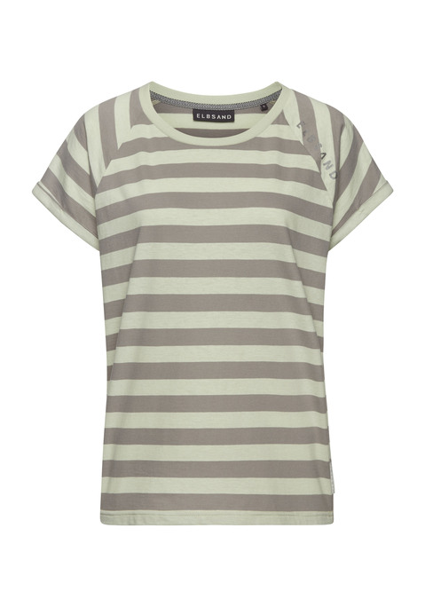ELBSAND T-Shirt Damen pastellgrün-grau Gr.L (40)