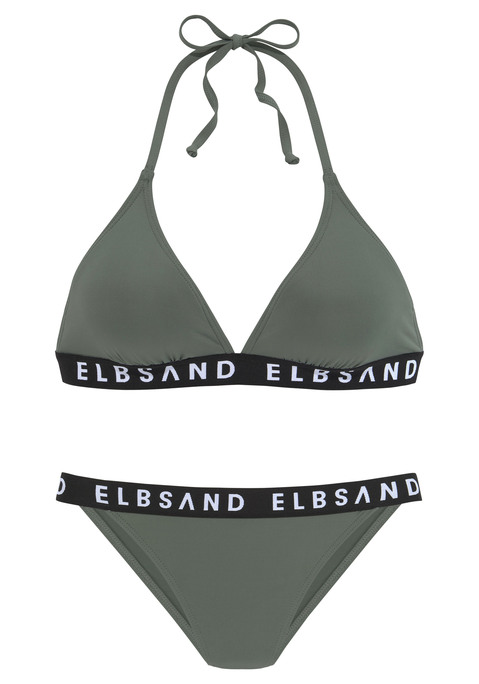 ELBSAND Triangel-Bikini Damen oliv Gr.32 Cup A/B